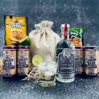 Dárkový BOXík pytel s vodkou Carskaja 40% 0,7 l